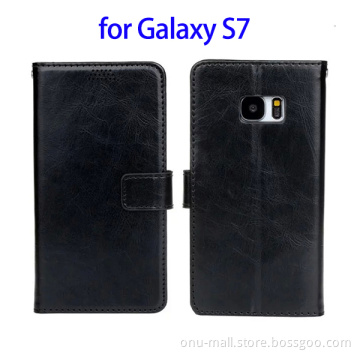 Amazon Top Selling Leather Flip Case for Samsung Galaxy S7 Case Wallet